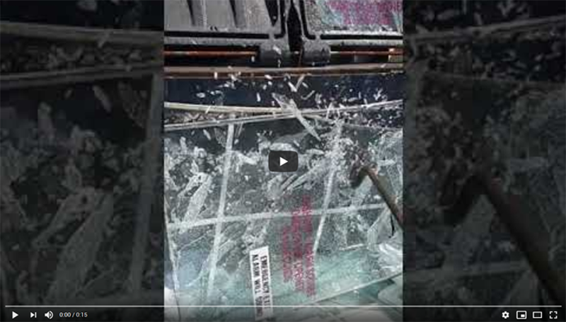 Tempered glass breaking video player screenshot